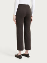 Pantalone dritto con tweed pattern in Eco Jacquard Marroni Donna - Ragno