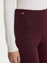 Pantalone dritto con tweed pattern in Eco Jacquard Viola Donna - Ragno