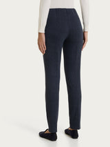 Pantalone a sigaretta con tweed pattern in Eco Jacquard Blu Donna - Ragno