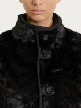 SoftCoat Giaccone con bottoni double-face effetto curly Neri Donna - Ragno