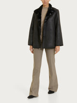 SoftCoat Giaccone con bottoni double-face effetto curly Neri Donna - Ragno