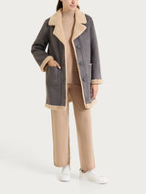 FuzzyCoat Cappotto corto double-face effetto Curly Neri Donna - Ragno