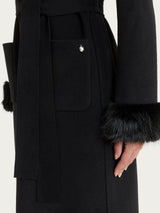 SoftCoat Cappotto lungo con revers effetto fuzzy Neri Donna - Ragno