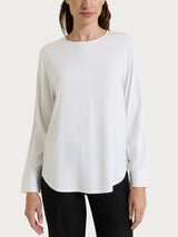 Blusa girocollo in Light Flannel Bianchi Donna - Ragno