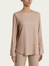 Blusa girocollo in Light Flannel Grigi Donna - Ragno