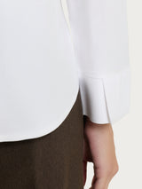 Blusa con scollo a serafino in Light Flannel Bianchi Donna - Ragno