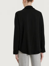 Blusa con scollo a serafino in Light Flannel Neri Donna - Ragno