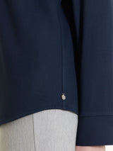 Blusa con scollo a serafino in Light Flannel Blu Donna - Ragno