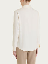 Blusa con scollo a serafino in Light Flannel Bianchi Donna - Ragno