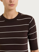 Maglia con manica corta e righe fini Four Seasons Marroni Donna - Ragno