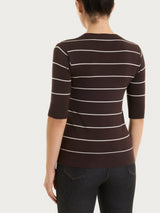 Maglia con manica corta e righe fini Four Seasons Marroni Donna - Ragno