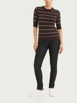 Maglia con manica corta e righe fini Four Seasons Marroni Donna - Ragno