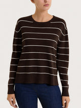 Maglia girocollo a righe fini Four Seasons Marroni Donna - Ragno