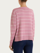 Maglia girocollo a righe fini Four Seasons Rosa Donna - Ragno