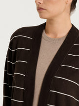 Cardigan aperto con righe fini Four Seasons Marroni Donna - Ragno