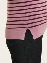 Maglia girocollo a righe pari Four Seasons Viola Donna - Ragno