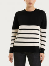 Maglia girocollo con righe piazzate Four Seasons Neri Donna - Ragno