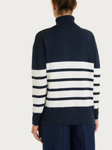 Dolcevita con righe piazzate Four Seasons Blu Donna - Ragno