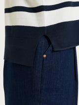 Dolcevita con righe piazzate Four Seasons Blu Donna - Ragno