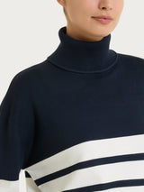 Dolcevita con righe piazzate Four Seasons Blu Donna - Ragno