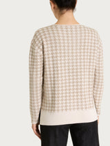 Maglia girocollo con fantasia pied de poule Four Seasons Marroni Donna - Ragno