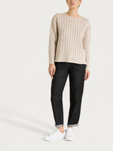 Maglia girocollo con fantasia pied de poule Four Seasons Marroni Donna - Ragno