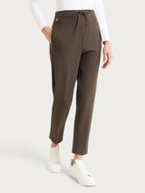 Pantalone jogger con tasche in Compact Marroni Donna - Ragno