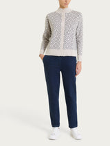 Cardigan lupetto a rombi in Soft Wool Bianchi Donna - Ragno