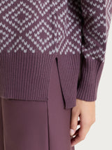Cardigan lupetto a rombi in NaturalSoft Viola Donna - Ragno