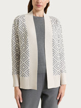 Cardigan aperto a rombi in NaturalSoft Bianchi Donna - Ragno