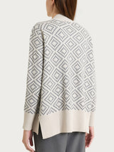 Cardigan aperto a rombi in NaturalSoft Bianchi Donna - Ragno