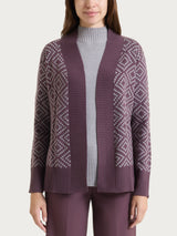 Cardigan aperto a rombi in NaturalSoft Viola Donna - Ragno