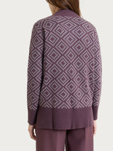 Cardigan aperto a rombi in NaturalSoft Viola Donna - Ragno