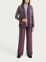Cardigan aperto a rombi in NaturalSoft Viola Donna - Ragno