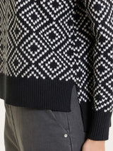 Lupetto a rombi in NaturalSoft Neri Donna - Ragno