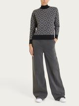 Lupetto a rombi in NaturalSoft Neri Donna - Ragno