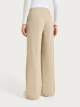 Women's Wide Pants with Pockets in Gray Winter Twill - Ragno