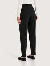 Zigarettenhose mit Schlitzen aus Nero-Winter-Twill für Damen – Ragno