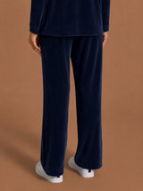 Pantalone ampio con tasche in Ciniglia Blu Donna - Ragno
