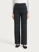 Pantalone ampio con check pattern in Jacquard Neri Donna - Ragno