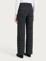 Pantalone ampio con check pattern in Jacquard Neri Donna - Ragno