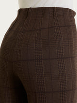 Pantalone ampio con check pattern in Jacquard Marroni Donna - Ragno