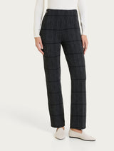 Pantalone dritto con check pattern in Jacquard Neri Donna - Ragno