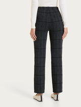 Pantalone dritto con check pattern in Jacquard Neri Donna - Ragno