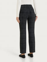 Pantalone dritto con check pattern in Jacquard Neri Donna - Ragno