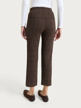 Pantalone dritto con check pattern in Jacquard Marroni Donna - Ragno