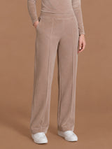 Pantalone ampio con tasche in Scuba Soft Touch Marroni Donna - Ragno