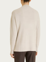Cardigan con scollo a V e punto riso in Soft Wool Bianchi Donna - Ragno