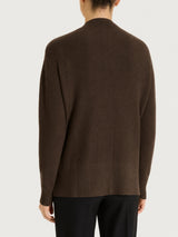 Cardigan con scollo a V e punto riso in Soft Wool Marroni Donna - Ragno