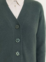 Cardigan con scollo a V e punto riso in Soft Wool Grigi Donna - Ragno